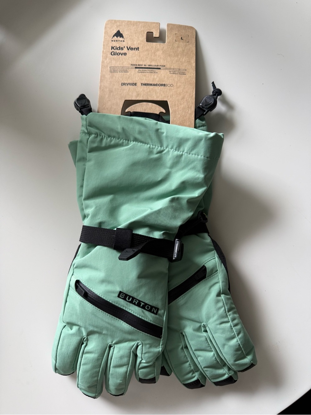 Burton kids vent gloves- mint NWT